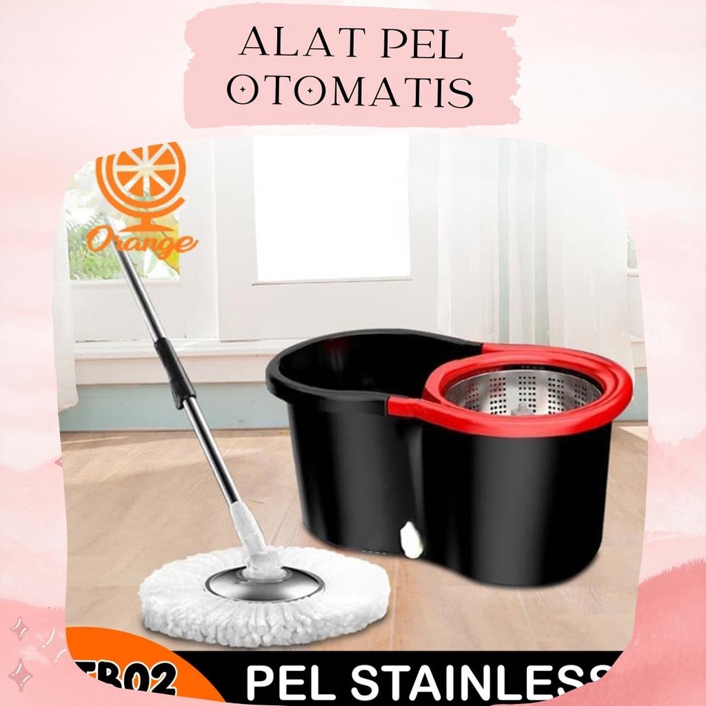 Alat Pel Lantai Praktis Tanpa Peresspin Mop 360 Ember Pengering Stainlees Spin Mop Dapat Kain 2