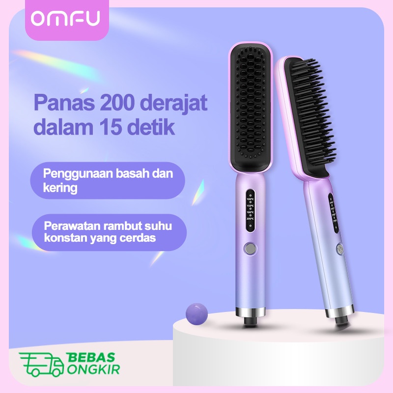 Pelurus rambut sisir elektrik rambut keriting Lurus 2 in 1 Sistem