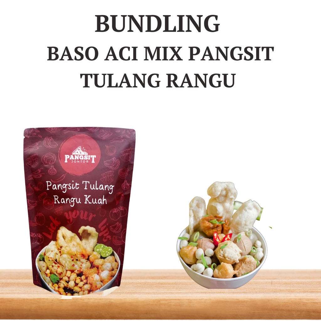 

pangsit tulang rangu mix baso aci