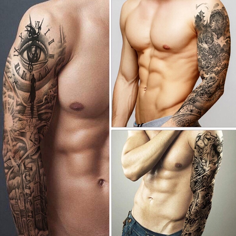Tatto Temporer Lengan Full Tangan tattoo temporary full arm ukuran 15x46 cm Tahan Air  tatto Stiker