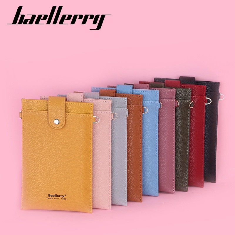 Tas Selempang Kulit Mini Wanita Dompet Cewek Tipis Tekstur Kulit Jeruk Baellerry N8609