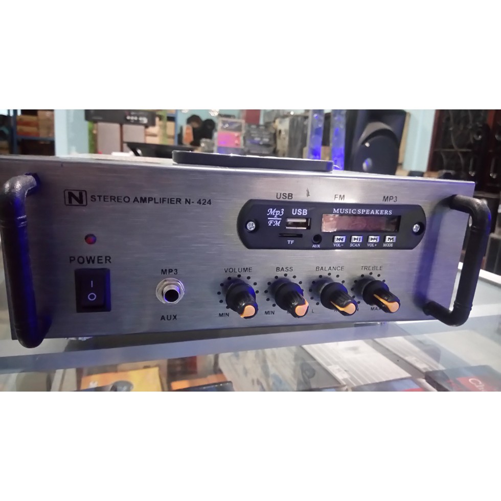 POWER AMPLI KARAOKE Mp3 Usb RADIO AMPLIFIER N424 MURAH BLUETOOTH