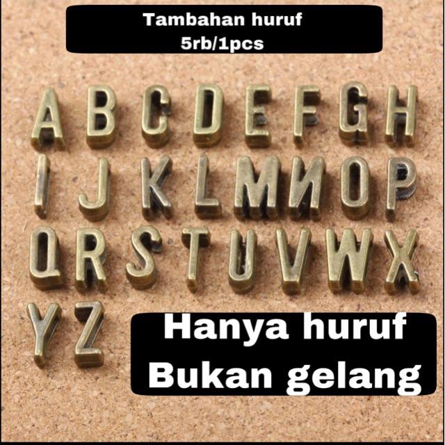 Initial bGelang Inisial / Gelang Nama / Gelang Couple / Gelang Huruf / gelang magnet couple-Nambah huruf /1pcs