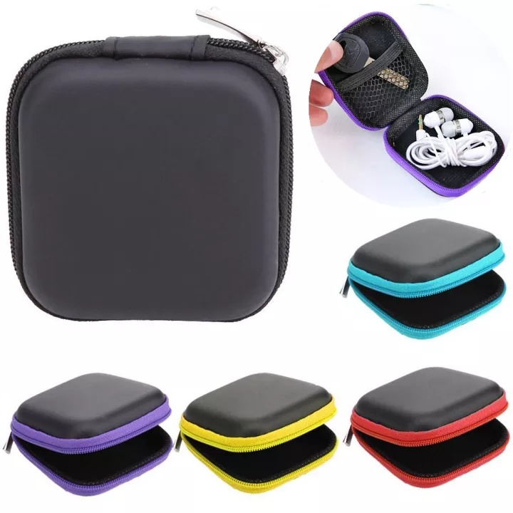 [Z199] Pouch Dompet Persegi Case Organizer Tempat Headset Koin Kunci Kotak Penyimpanan Charger Mini Dompet headset Kabel data Tas Kunci Headset Bluetooth