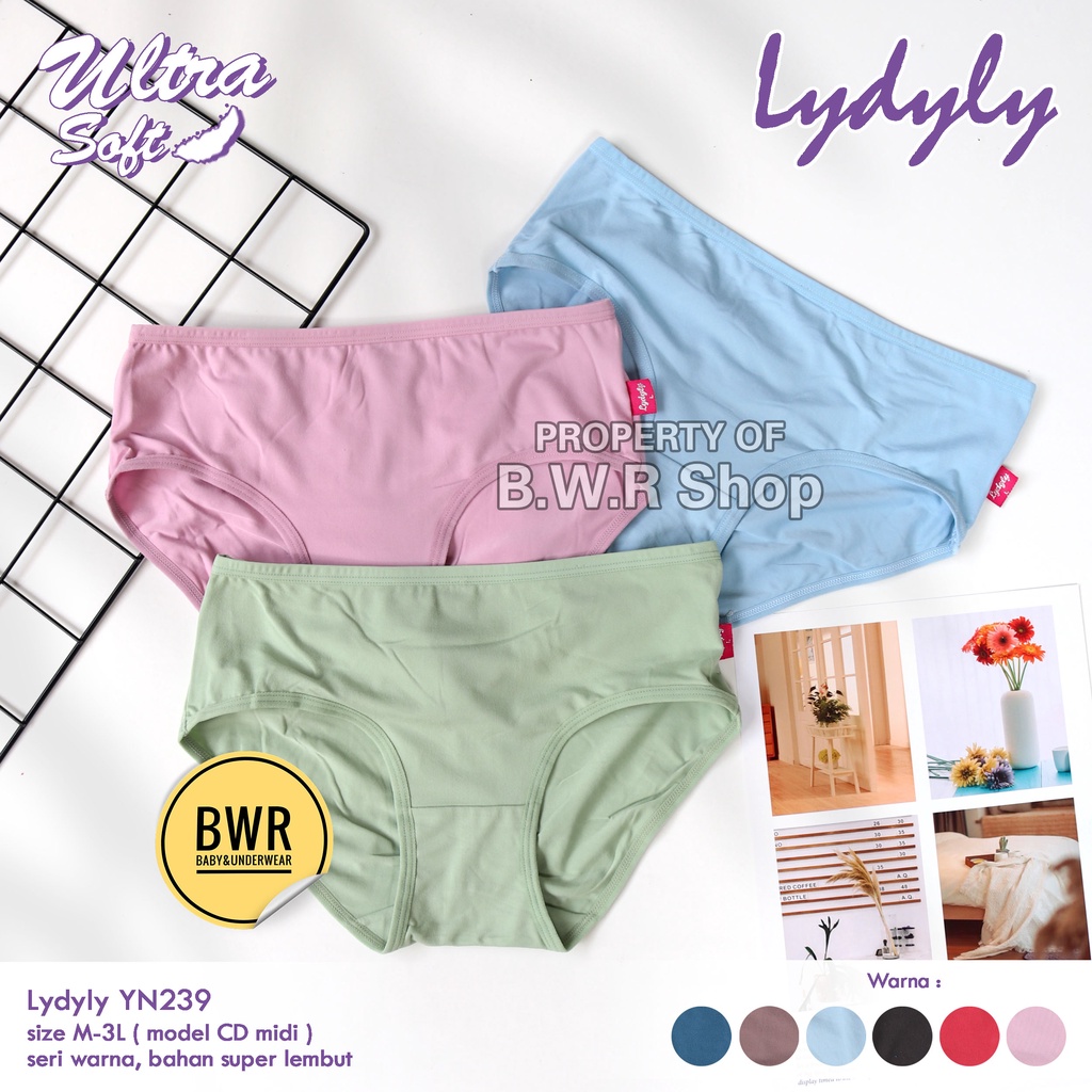 [ 6pc ] CD Lydyly YN239 Basic Midi / Celana Dalam Remaja Wanita Dewasa 239 Ultra Soft | Bwr