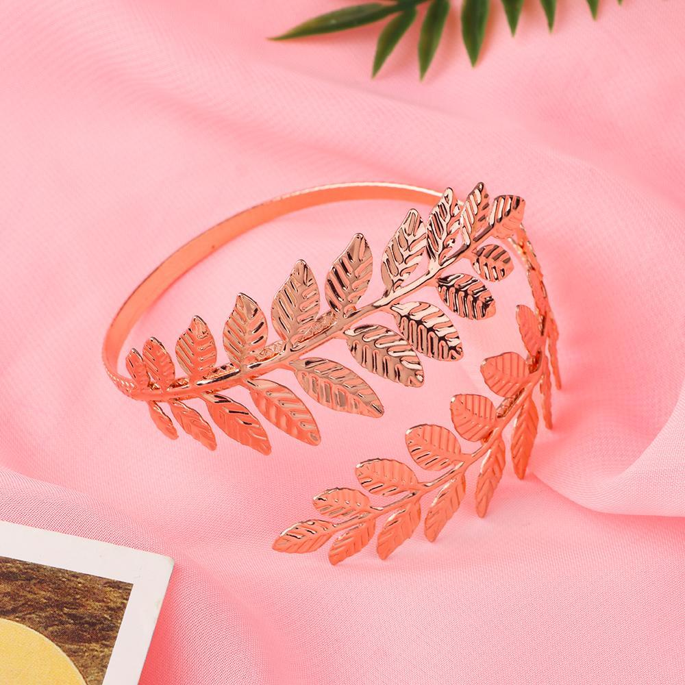 Top Laurel Leaf Gelang Fashion Wanita Daun Logam Perhiasan Lengan Rantai