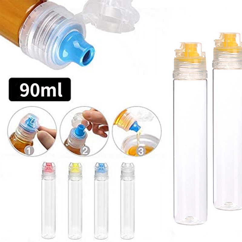 Botol Dispenser Madu / Sirup / Minyak / Cuka Bahan Plastik Transparan Ukuran 90ml Portabel Untuk Dapur