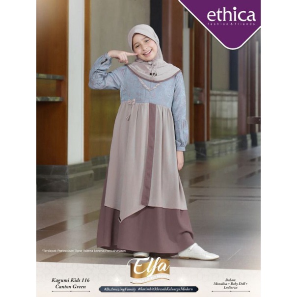 Gamis Anak Ethica Kagumi Kids 116 Canton Green