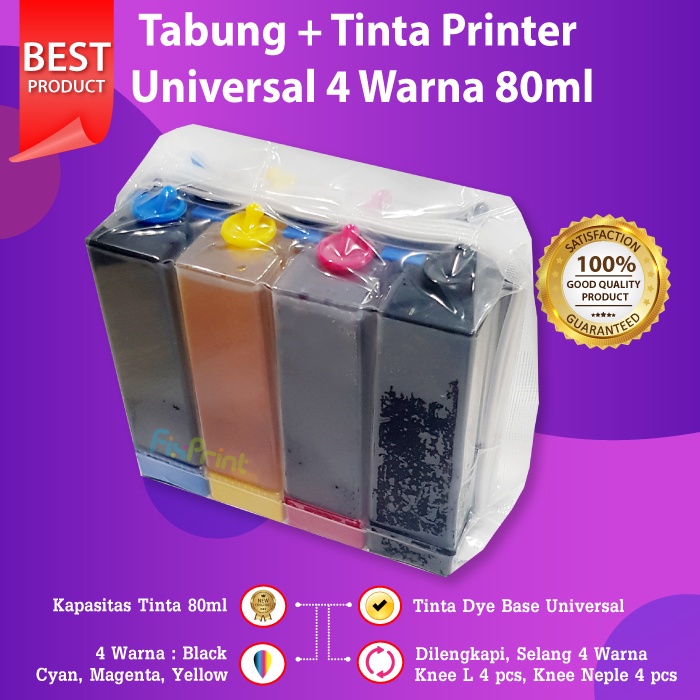 Tabung + Tinta 80ml Infus Printer Canon E400 E410 E460 E470 E480 E3170 E3177 E3370 E4270