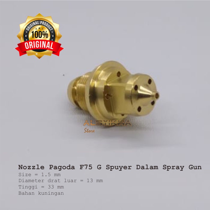 Sparepart Nozzle Pagoda F75 G Spuyer Dalam Spray Gun F-75G F75G