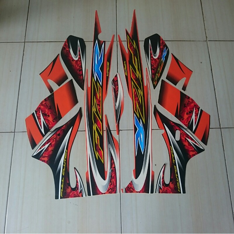 stiker striping yamaha motor f1zr 2005 orange