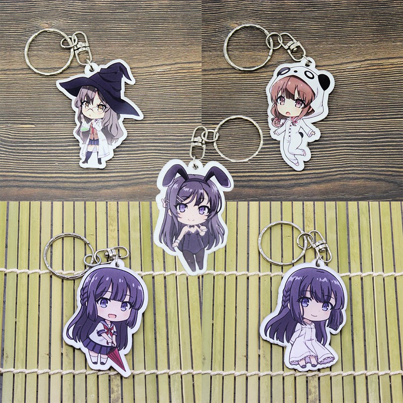 Buta Yarou Bunny Senpai Sakurajima Mai Gantungan Kunci Koleksi Anime Akrilik Dua Sisi GC0902 YOTAKUS