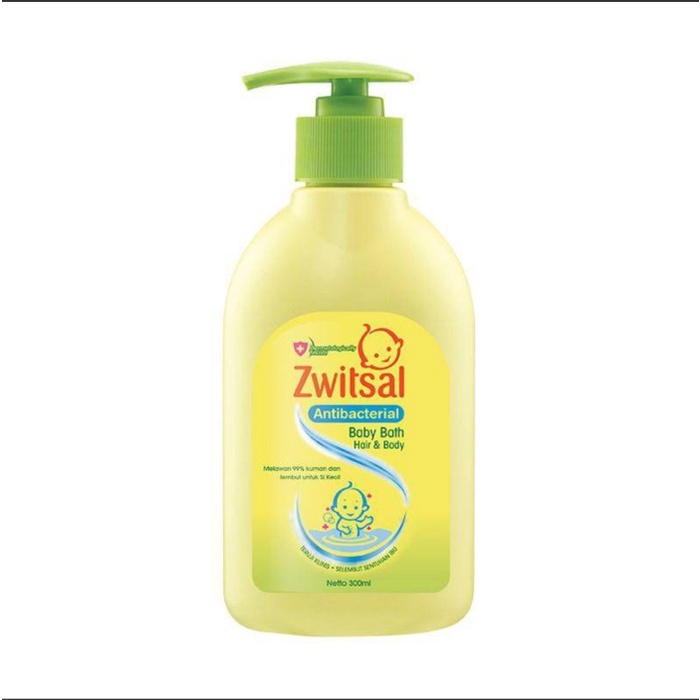 Zwitsal Antibacerial Baby Bath Hair & Body Botol Pump 300ml
