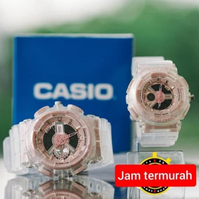 READY JAM COUPLE CASIO GSHOCK GA110 TRANSPARAN PUTIH PINK HARGA SEPASANG MURAH