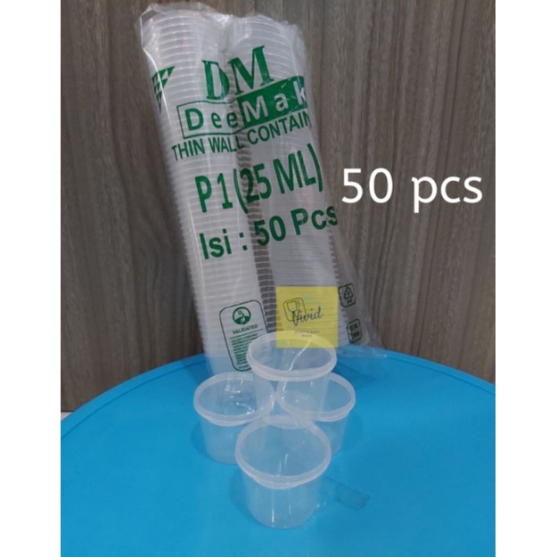 Thinwall Sauce Cup DM 25 ml Wadah Slime - 25ml Cup SambalTempat saus plastik isi 50pcs