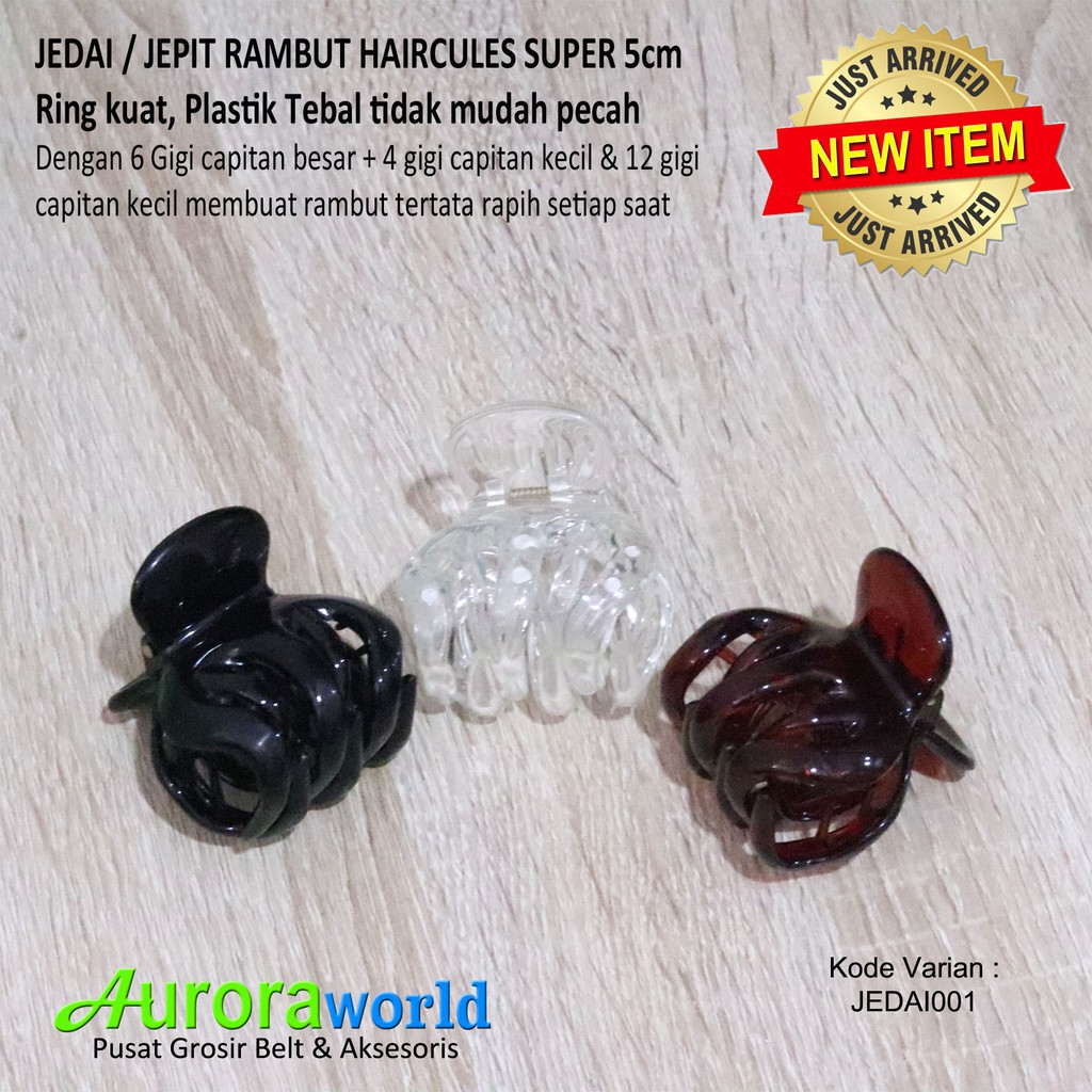 Auroraworld Jedai DECLIP Haircules Jepit Rambut Haircules Super 5cm ORIGINAL  Bahan Tebal dan Kuat