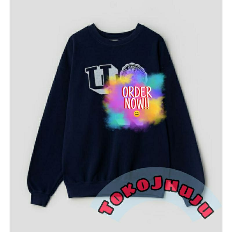 Basic Sweater Sunghoon engene style U of N print besar depan