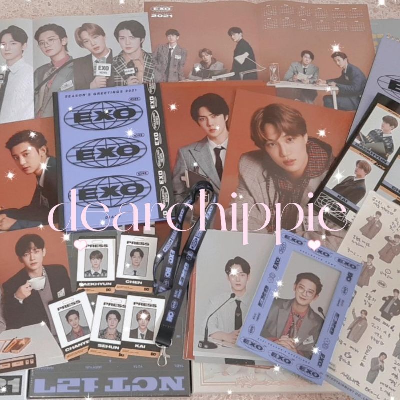 EXO SG 2021 SHARING SEASON GREETING SM BENEFIT PC WD WITH DRAMA HARD COVER DIARY BOX CHEN SEHUN CHAN