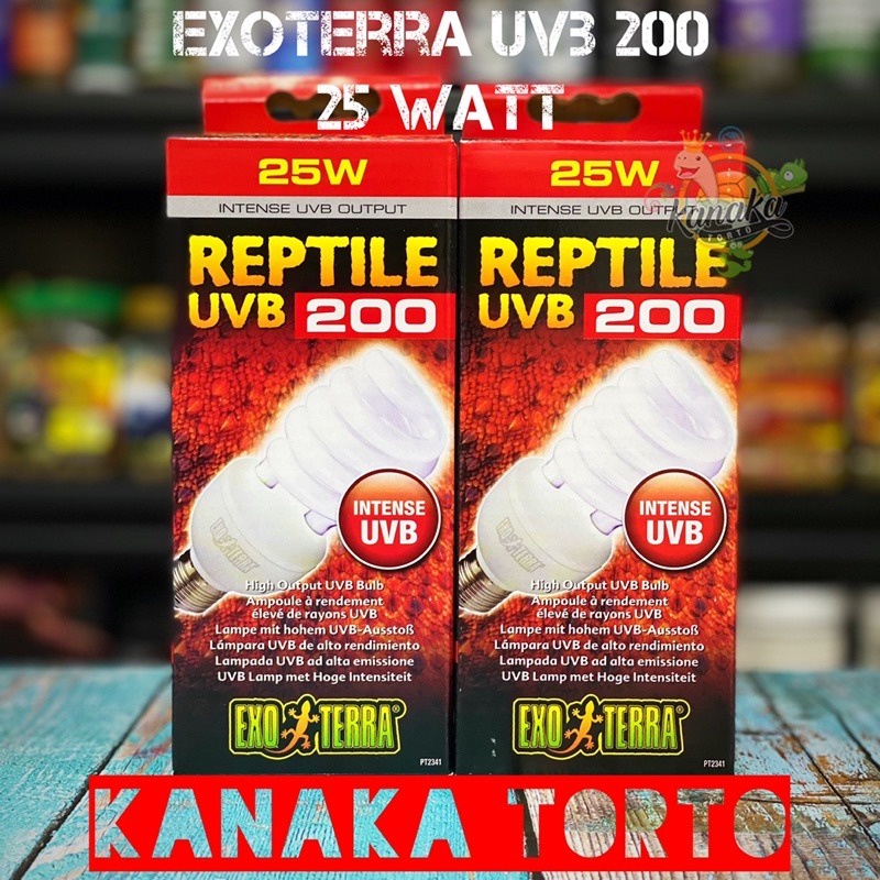 Exoterra Uvb 200 25 Watt Lampu UVB Reptile Kura Torto Sulcata Pardalis Bearded Dragon Uromastyx