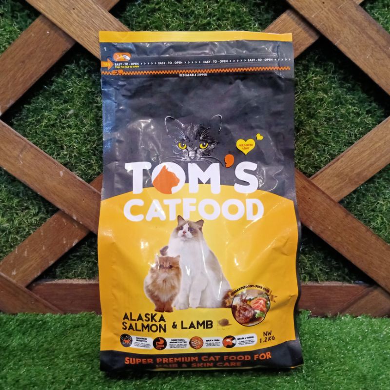 Tom's cat Hair &amp; Skin Alaskan Salmon &amp; Lamb- 1,2kg - Toms cat makanan kucing kering