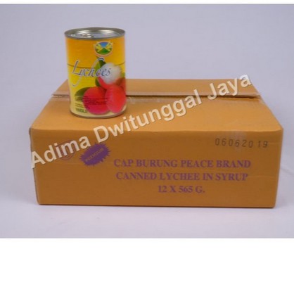 Buah Lychee/Lychee Kaleng/Leci/Lychee Peace Brand 12x565 gr - Karton