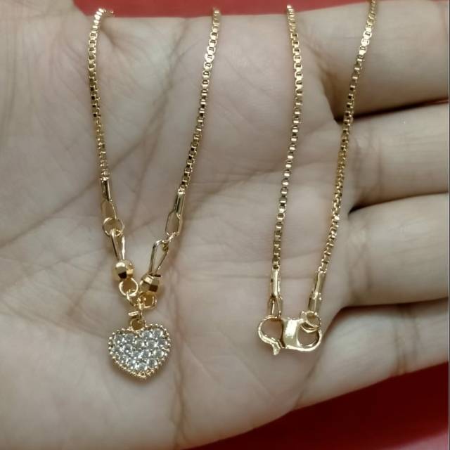 Kalung dewasa panjang 45cm liontin LOVE