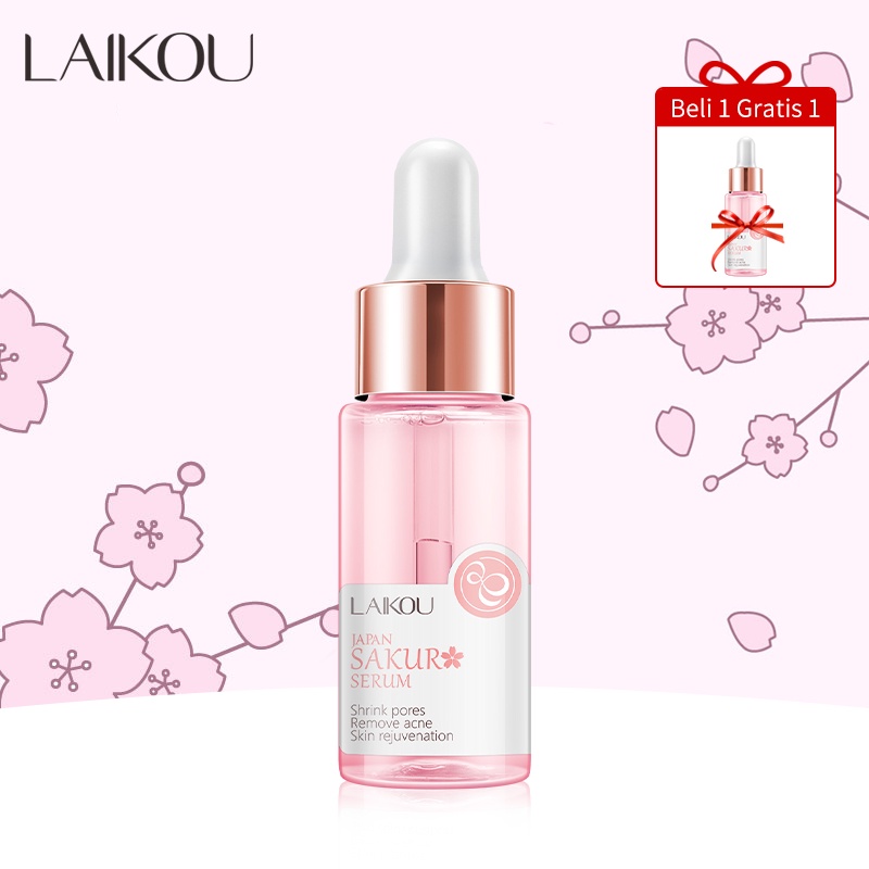 Beli 1 Gratis 1 LAIKOU Sakura Serum Wajah Cherry Blossom Menghilangkan Bintik Hitam Kerutan Memutihkan