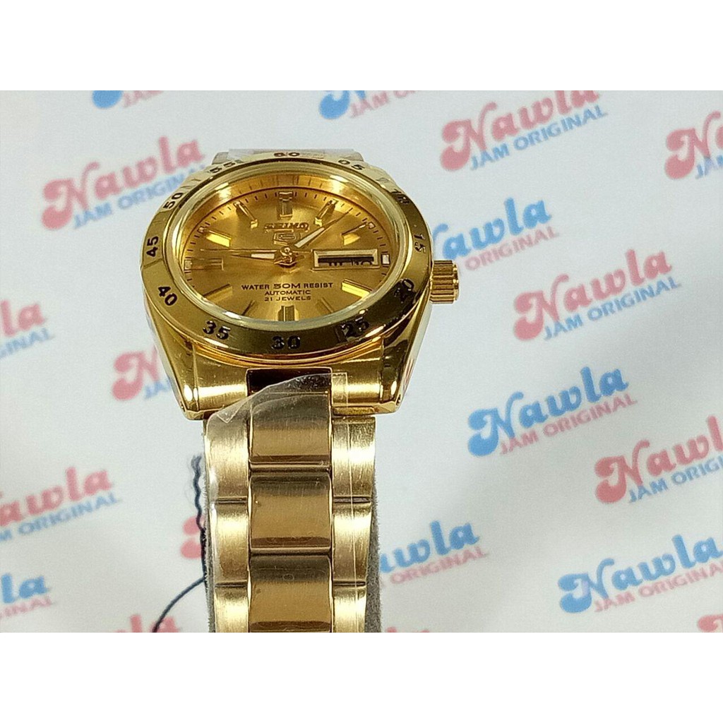 Seiko 5 Ladies SYMG44K1 Automatic Gold Coating Bracelet | Jam Wanita SYMG44