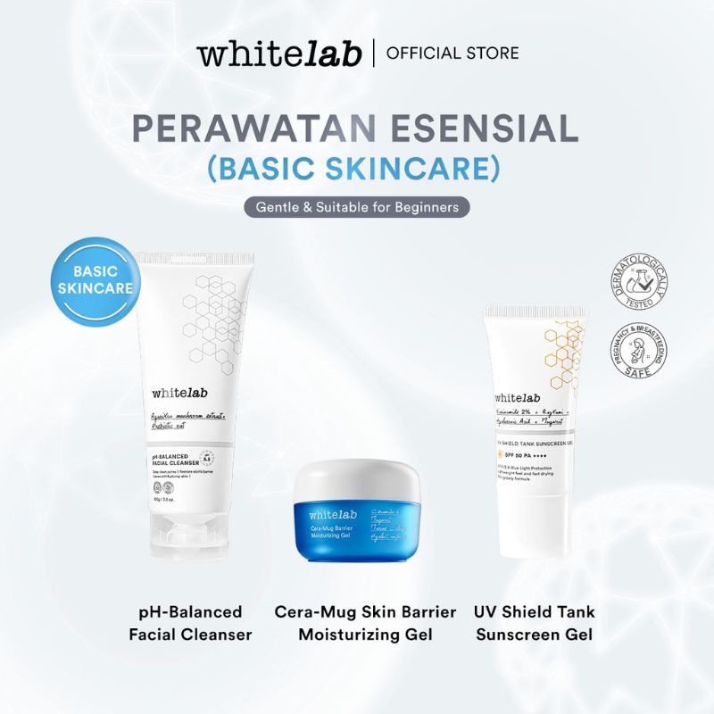 Whitelab Paket Basic Skincare - ( facewash PH Balance+sunscreen+ceramug moist)