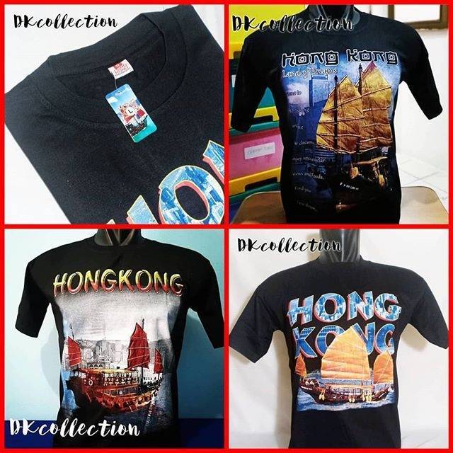 Kaos Hongkong hitam baju hongkong oleh oleh Hongkong souvenir macau Souvenir hongkong