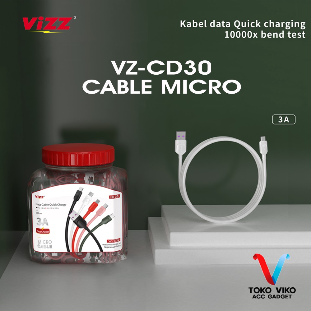 Vizz VZ-CD30 Kabel Data Micro 3A Toplesan (isi 30)