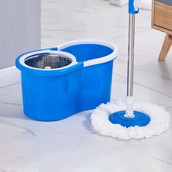 HOVELSHOP Spin Mop Alat Pel Lantai Putar Otomatis Dengan Ember Pengering Spin Mop Praktis