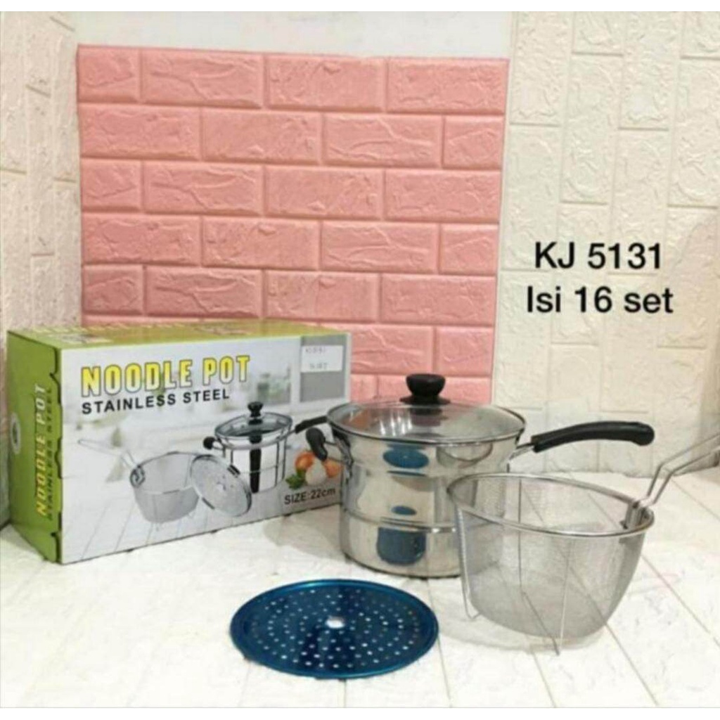 Noodle Pot Stainless/ Panci Penggorengan Multifungsi 3in1