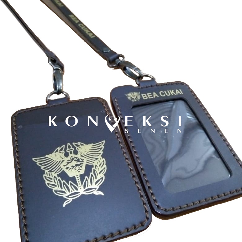

gantungan kulit id card name tage beacukai