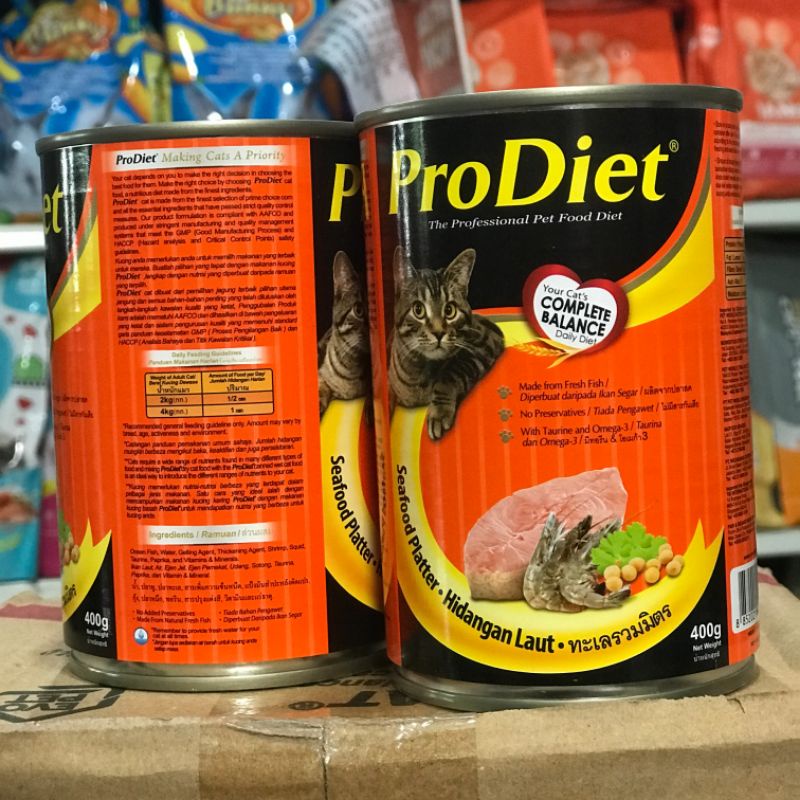 Pro Diet Kaleng 400 gr Makanan Basah Kucing - Seafood Paltter / Hidangan Laut