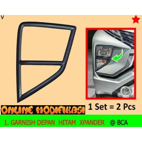 Garnish Lampu Depan Hitam Dop Mobil Xpander
