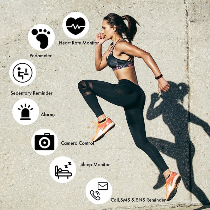 Inone Smartband  Bracelet Black Bluetooth Fitness tracker Colour Display, HeartRate, Waterproof-2