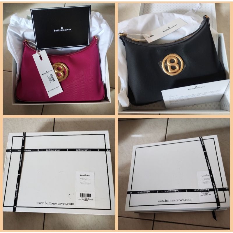 SIAP KIRIM LUANA NYLON BAG CHARCOAL PLUM Buttonscarves