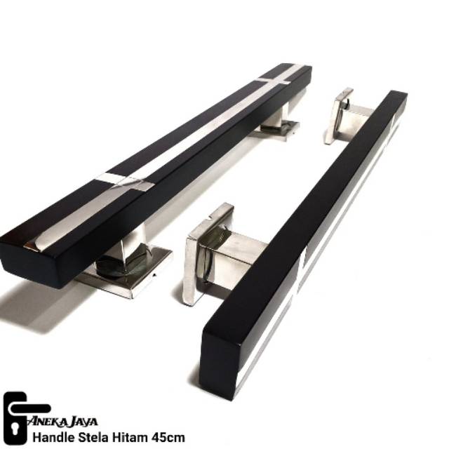 Handle Pintu Rumah / Tarikan Pintu Rumah / Gagang Pintu Rumah Stainless stela hitam 45 cm