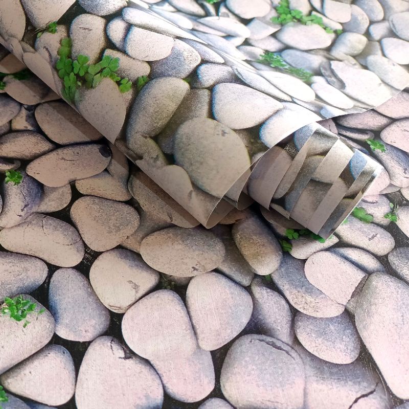 Wallpaper Dinding Sticker Dinding Batu Marmer Marble  Kerikil