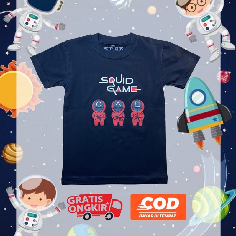 NCDY KIDS SQUID GAME KAOS ANAK PREMIUM KAOS ANAK DISTRO USIA 1-12 TAHUN SQUID GAME TERMURAH BISA COD