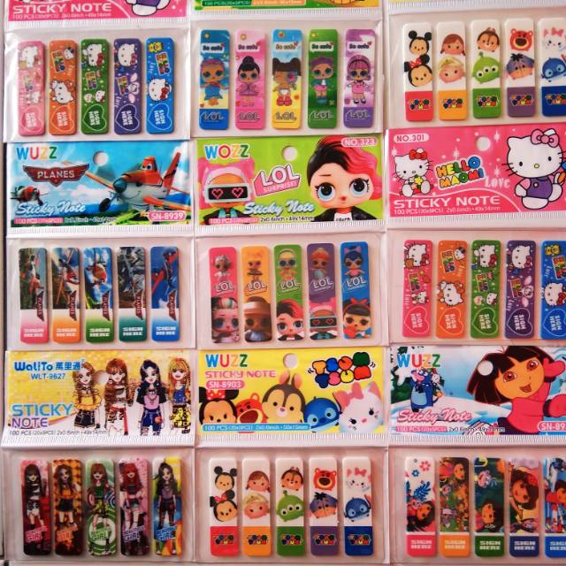 

PEMBATAS BUKU KARAKTER / STICKY NOTE BOOK / PEMBATAS PLASTIK KARAKTER CARTOON