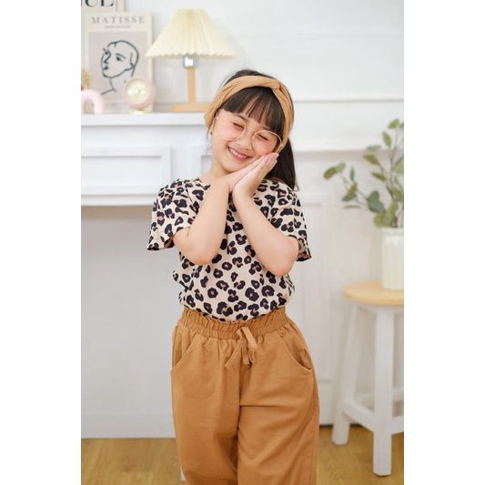 Atasan Leopard Kemeja Atasan Anak Cewek Neeca Kiddos Size 2,4,6,8,10 Y