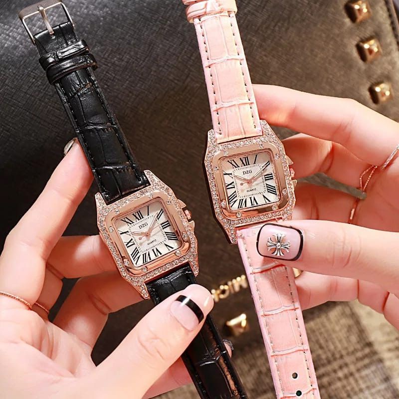 Jam Tangan Wanita Kotak Quartz Import Premium Terbaru