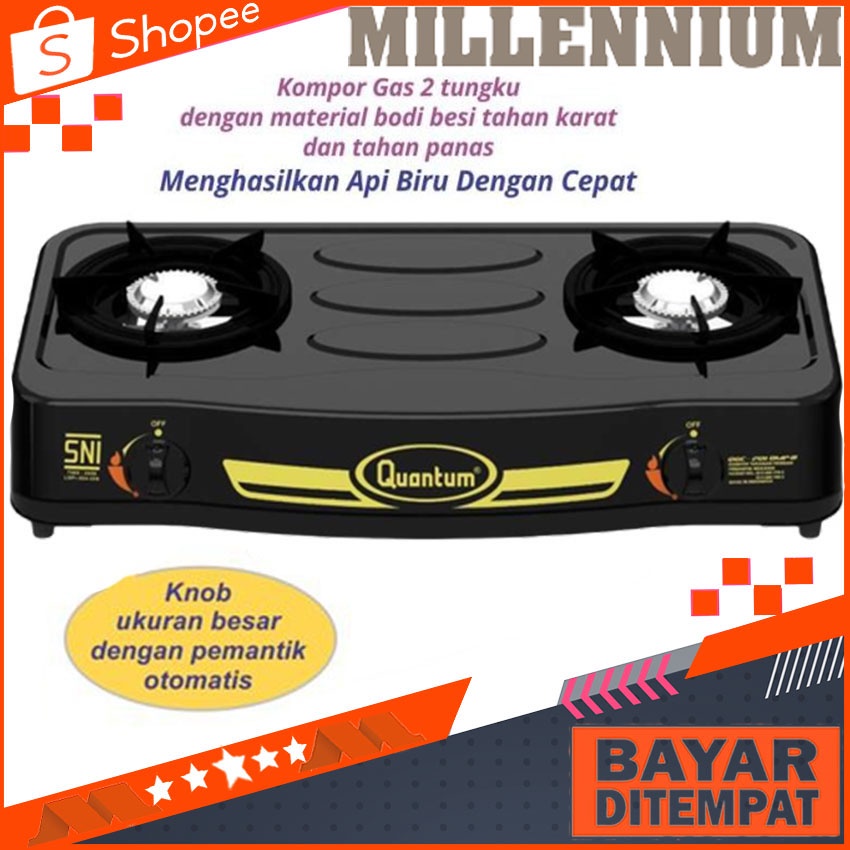 Quantum Kompor Gas 2 Tungku QGC 201 DMPB Kompor Quantum