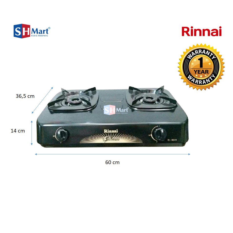 RINNAI KOMPOR GAS 2 TUNGGU RI 302S / 302S (MEDAN)