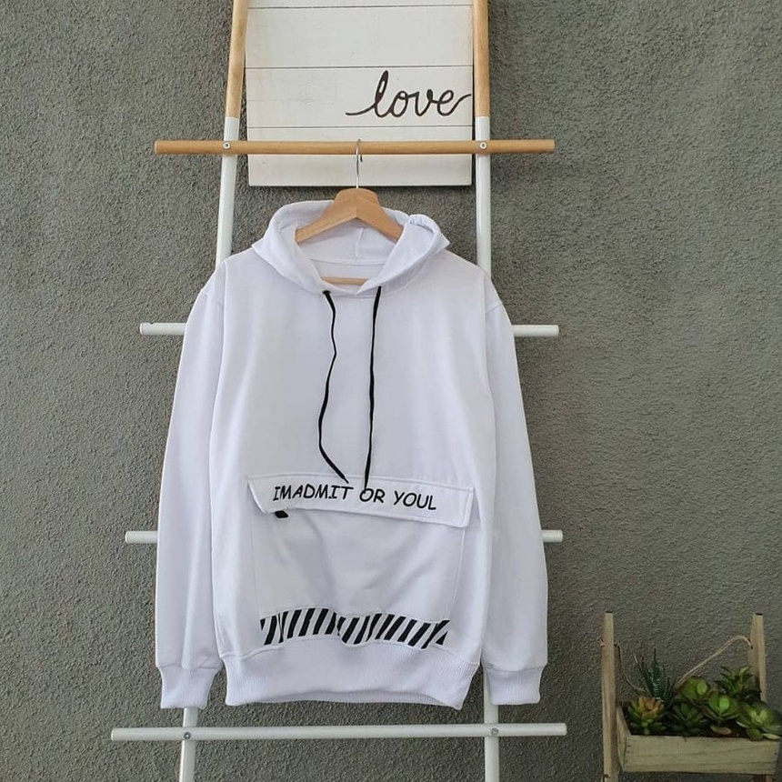 IMADMIT OR YOUL Hoodie unisex Kekinian KPOP Bahan Fleece Tebal