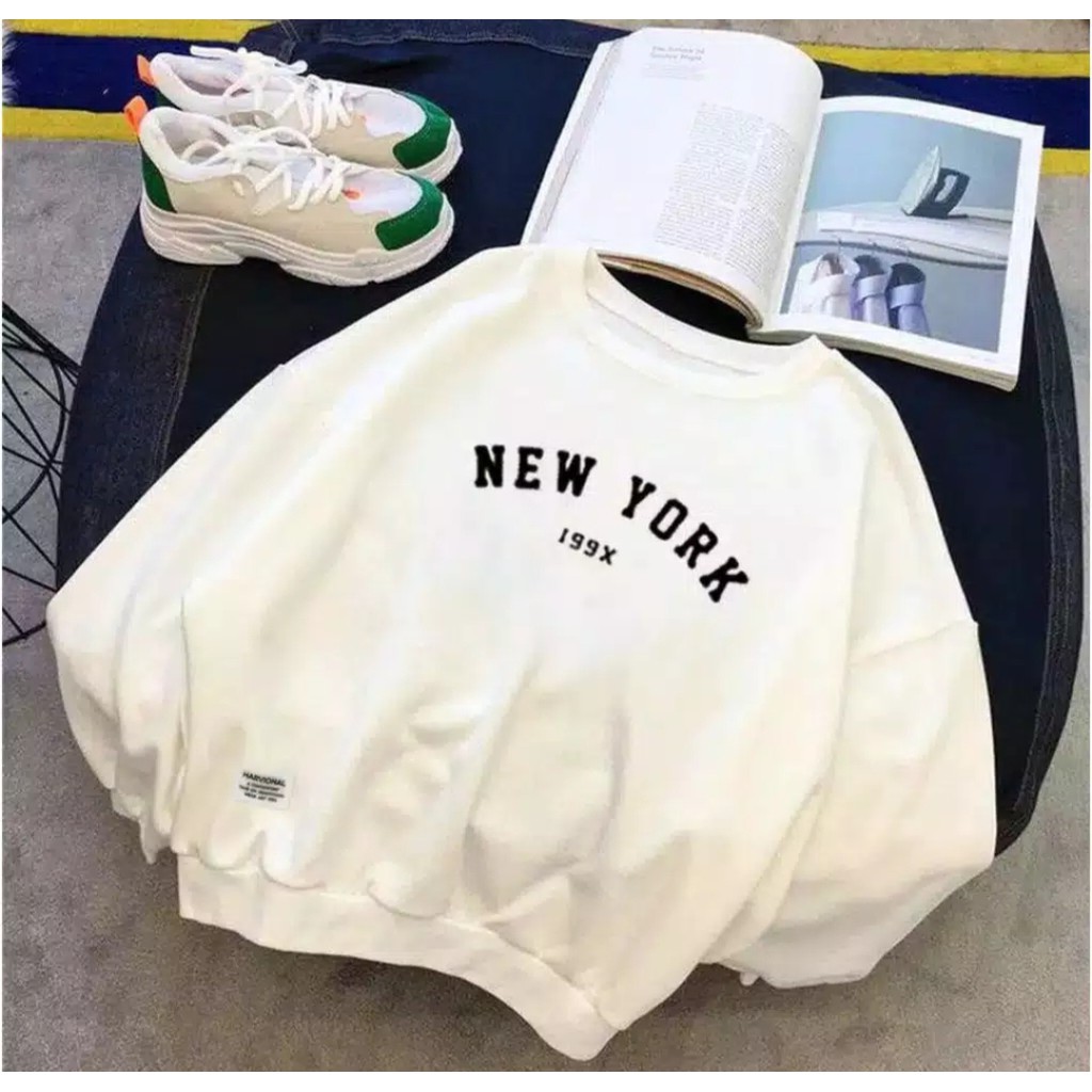 SWEATER BASIC NEW YORK 199X - SWEATER OBLONG WANITA