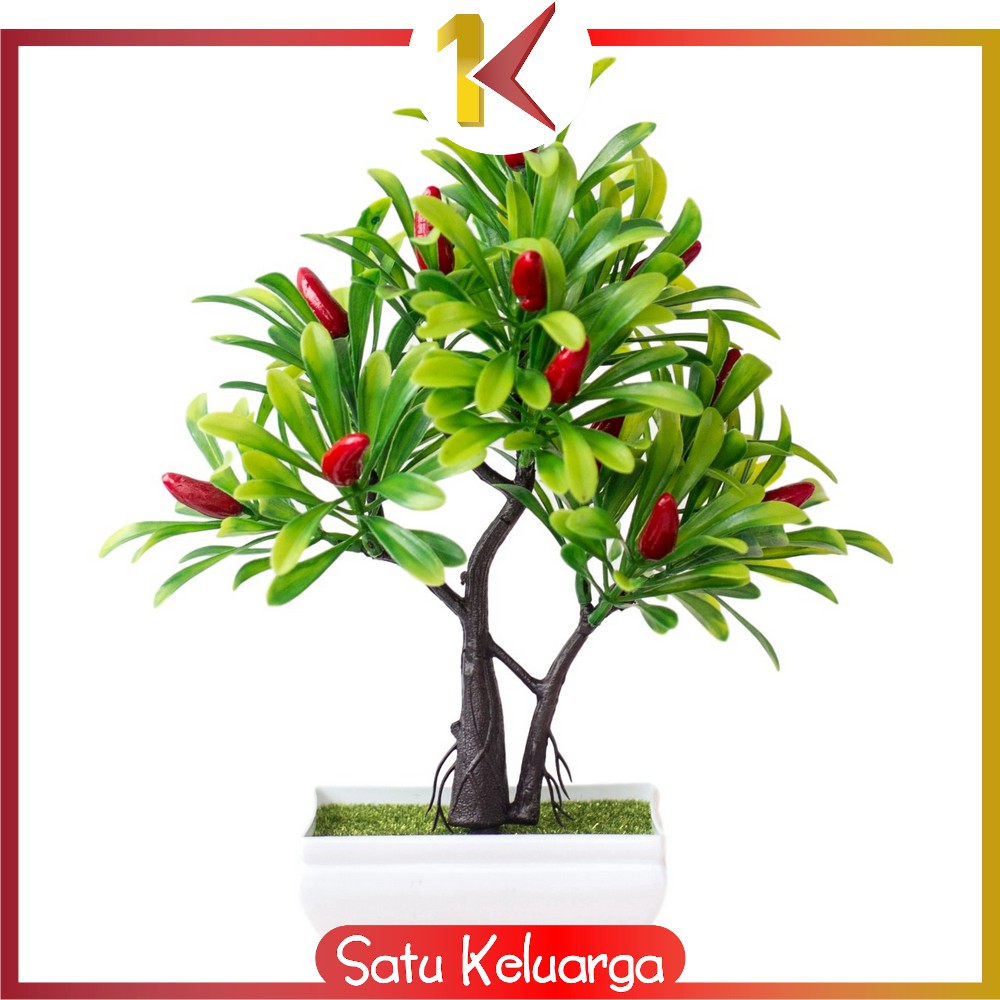SK-C170 Ornamen Pot Buah Tanaman Hias Plastik Murah Bunga Hiasan Dekorasi Rumah Artificial Plant-Ornamen - Cabe