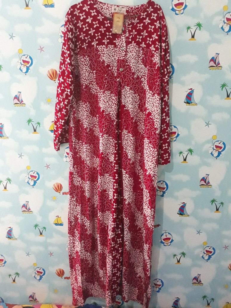 Longdress Batik Cap Shahnaz Allsize Resleting Belakang Dress Gamis Batik Pekalongan Homedress Rayon